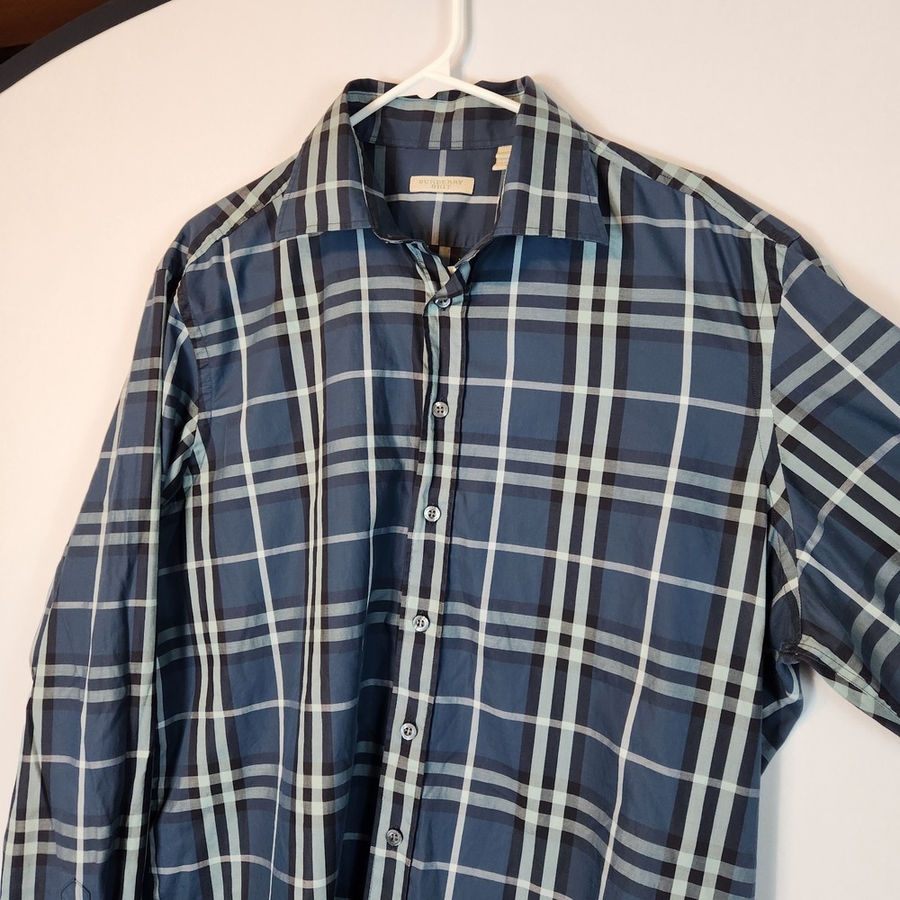 Burberry Brit Jack Sport Shirt Men's XL Blue Nova Check Plaid Button-Down Shirt - Picture 2 of 14